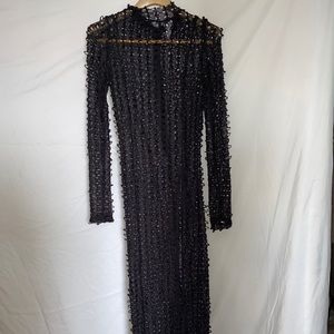 Long black sheer dress